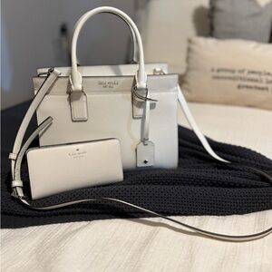 Kate Spade Beige/off-white Handbag and Wallet Set